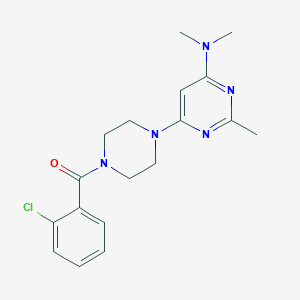 molecular formula C18H22ClN5O B4526175 6-[4-(2-chlorobenzoyl)piperazin-1-yl]-N,N,2-trimethylpyrimidin-4-amine 