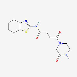 molecular formula C15H20N4O3S B4526180 4-oxo-4-(3-oxopiperazin-1-yl)-N-[(2E)-4,5,6,7-tetrahydro-1,3-benzothiazol-2(3H)-ylidene]butanamide 