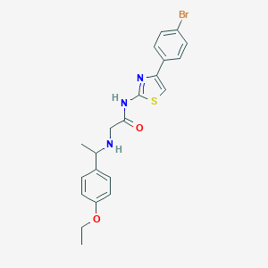 molecular formula C21H22BrN3O2S B452619 N-[4-(4-bromophenyl)-1,3-thiazol-2-yl]-2-{[1-(4-ethoxyphenyl)ethyl]amino}acetamide 
