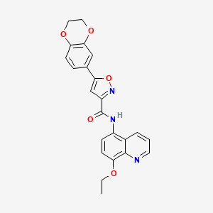 molecular formula C23H19N3O5 B4526198 5-(2,3-dihydro-1,4-benzodioxin-6-yl)-N-(8-ethoxyquinolin-5-yl)-1,2-oxazole-3-carboxamide 