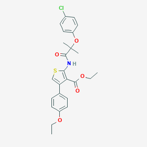 Ethyl 2-{[2-(4-chlorophenoxy)-2-methylpropanoyl]amino}-4-(4-ethoxyphenyl)-3-thiophenecarboxylate