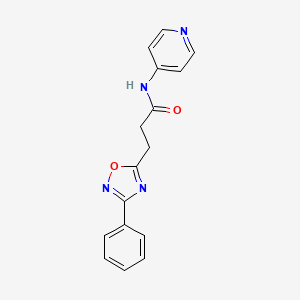 molecular formula C16H14N4O2 B4526207 3-(3-phenyl-1,2,4-oxadiazol-5-yl)-N-4-pyridinylpropanamide 