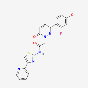 molecular formula C21H16FN5O3S B4526223 2-[3-(2-fluoro-4-methoxyphenyl)-6-oxopyridazin-1(6H)-yl]-N-[(2Z)-4-(pyridin-2-yl)-1,3-thiazol-2(3H)-ylidene]acetamide 