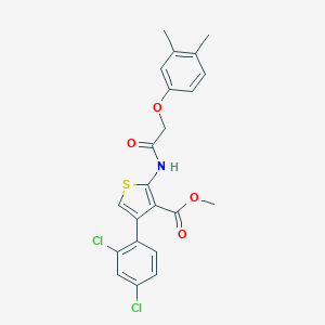 molecular formula C22H19Cl2NO4S B452625 Methyl 4-(2,4-dichlorophenyl)-2-{[(3,4-dimethylphenoxy)acetyl]amino}-3-thiophenecarboxylate 