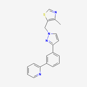 molecular formula C19H16N4S B4526253 4-Methyl-5-[[3-(3-pyridin-2-ylphenyl)pyrazol-1-yl]methyl]-1,3-thiazole 