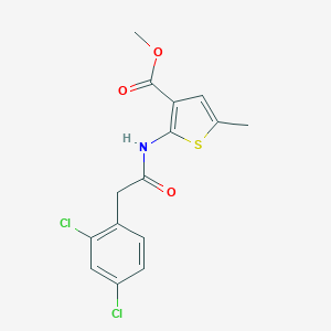 molecular formula C15H13Cl2NO3S B452627 Methyl 2-{[(2,4-dichlorophenyl)acetyl]amino}-5-methyl-3-thiophenecarboxylate 