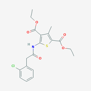 molecular formula C19H20ClNO5S B452629 Diethyl 5-{[(2-chlorophenyl)acetyl]amino}-3-methyl-2,4-thiophenedicarboxylate 