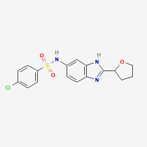 4-chloro-N-[2-(tetrahydrofuran-2-yl)-1H-benzimidazol-5-yl]benzenesulfonamide