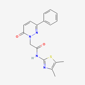 molecular formula C17H16N4O2S B4526307 N-[(2Z)-4,5-dimethyl-1,3-thiazol-2(3H)-ylidene]-2-(6-oxo-3-phenylpyridazin-1(6H)-yl)acetamide 