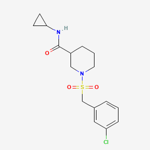 molecular formula C16H21ClN2O3S B4526310 1-[(3-chlorobenzyl)sulfonyl]-N-cyclopropyl-3-piperidinecarboxamide 