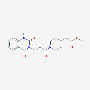 molecular formula C19H23N3O5 B4526312 methyl {1-[3-(2-hydroxy-4-oxoquinazolin-3(4H)-yl)propanoyl]piperidin-4-yl}acetate 