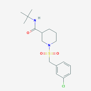 molecular formula C17H25ClN2O3S B4526326 N-(tert-butyl)-1-[(3-chlorobenzyl)sulfonyl]-3-piperidinecarboxamide 