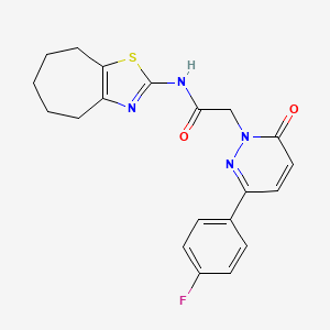 2-[3-(4-fluorophenyl)-6-oxopyridazin-1(6H)-yl]-N-[(2Z)-3,4,5,6,7,8-hexahydro-2H-cyclohepta[d][1,3]thiazol-2-ylidene]acetamide