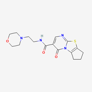 molecular formula C16H20N4O3S B4526377 N-(2-morpholinoethyl)-4-oxo-4,6,7,8-tetrahydrocyclopenta[4,5]thiazolo[3,2-a]pyrimidine-3-carboxamide 