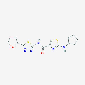 2-(cyclopentylamino)-N-[(2E)-5-(tetrahydrofuran-2-yl)-1,3,4-thiadiazol-2(3H)-ylidene]-1,3-thiazole-4-carboxamide