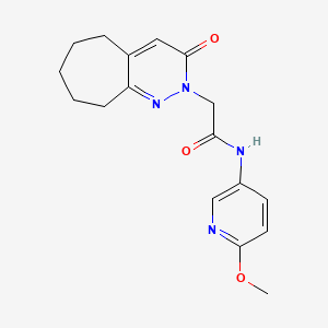 molecular formula C17H20N4O3 B4526394 N-(6-methoxypyridin-3-yl)-2-(3-oxo-3,5,6,7,8,9-hexahydro-2H-cyclohepta[c]pyridazin-2-yl)acetamide 