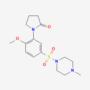 molecular formula C16H23N3O4S B4526426 1-{2-methoxy-5-[(4-methyl-1-piperazinyl)sulfonyl]phenyl}-2-pyrrolidinone 