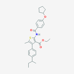 molecular formula C30H35NO4S B452647 Ethyl 4-(4-sec-butylphenyl)-2-{[4-(cyclopentyloxy)benzoyl]amino}-5-methyl-3-thiophenecarboxylate 