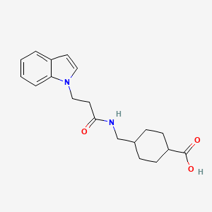 molecular formula C19H24N2O3 B4526496 trans-4-({[3-(1H-indol-1-yl)propanoyl]amino}methyl)cyclohexanecarboxylic acid 