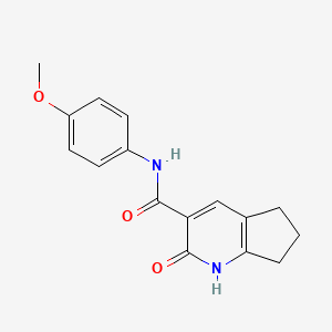 molecular formula C16H16N2O3 B4526497 N-(4-methoxyphenyl)-2-oxo-2,5,6,7-tetrahydro-1H-cyclopenta[b]pyridine-3-carboxamide 