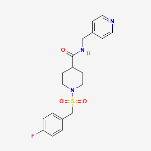 molecular formula C19H22FN3O3S B4526504 1-[(4-FLUOROPHENYL)METHANESULFONYL]-N-[(PYRIDIN-4-YL)METHYL]PIPERIDINE-4-CARBOXAMIDE 