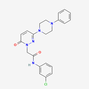 molecular formula C22H22ClN5O2 B4526510 N-(3-chlorophenyl)-2-(6-oxo-3-(4-phenylpiperazin-1-yl)pyridazin-1(6H)-yl)acetamide 