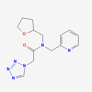 molecular formula C14H18N6O2 B4526511 N-(pyridin-2-ylmethyl)-N-(tetrahydrofuran-2-ylmethyl)-2-(1H-tetrazol-1-yl)acetamide 