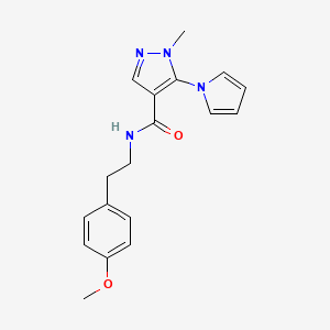 molecular formula C18H20N4O2 B4526550 N-[2-(4-methoxyphenyl)ethyl]-1-methyl-5-(1H-pyrrol-1-yl)-1H-pyrazole-4-carboxamide 