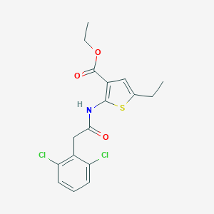 molecular formula C17H17Cl2NO3S B452656 Ethyl 2-{[(2,6-dichlorophenyl)acetyl]amino}-5-ethyl-3-thiophenecarboxylate 