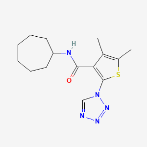 molecular formula C15H21N5OS B4526575 N-cycloheptyl-4,5-dimethyl-2-(1H-tetrazol-1-yl)-3-thiophenecarboxamide 