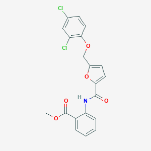 molecular formula C20H15Cl2NO5 B452658 Methyl 2-({5-[(2,4-dichlorophenoxy)methyl]-2-furoyl}amino)benzoate 
