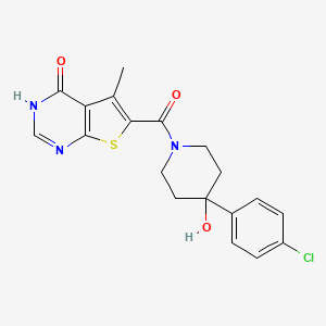 [4-(4-Chlorophenyl)-4-hydroxypiperidin-1-yl](4-hydroxy-5-methylthieno[2,3-d]pyrimidin-6-yl)methanone