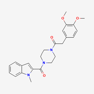 molecular formula C24H27N3O4 B4526612 2-(3,4-dimethoxyphenyl)-1-{4-[(1-methyl-1H-indol-2-yl)carbonyl]piperazin-1-yl}ethanone 