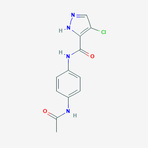 molecular formula C12H11ClN4O2 B452662 N-[4-(acetylamino)phenyl]-4-chloro-1H-pyrazole-3-carboxamide 