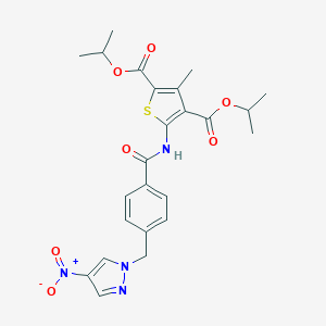 diisopropyl 5-{[4-({4-nitro-1H-pyrazol-1-yl}methyl)benzoyl]amino}-3-methyl-2,4-thiophenedicarboxylate