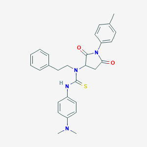 N'-[4-(dimethylamino)phenyl]-N-[1-(4-methylphenyl)-2,5-dioxo-3-pyrrolidinyl]-N-(2-phenylethyl)thiourea