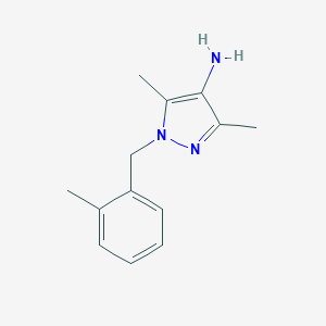 molecular formula C13H17N3 B452668 3,5-Dimetil-1-(2-metilbencil)-1H-pirazol-4-amina CAS No. 514801-09-3