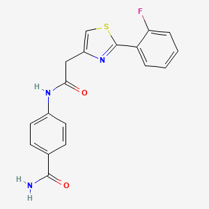 4-({[2-(2-fluorophenyl)-1,3-thiazol-4-yl]acetyl}amino)benzamide