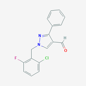 molecular formula C17H12ClFN2O B452672 1-(2-chloro-6-fluorobenzyl)-3-phenyl-1H-pyrazole-4-carbaldehyde CAS No. 492426-26-3
