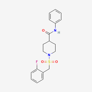 1-[(2-FLUOROPHENYL)METHANESULFONYL]-N-PHENYLPIPERIDINE-4-CARBOXAMIDE