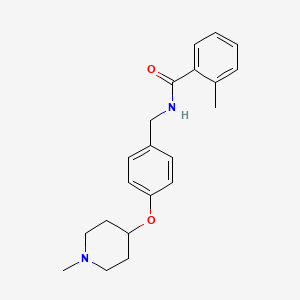 2-methyl-N-[[4-(1-methylpiperidin-4-yl)oxyphenyl]methyl]benzamide