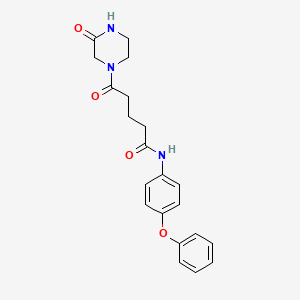 molecular formula C21H23N3O4 B4526739 5-oxo-5-(3-oxopiperazino)-N-(4-phenoxyphenyl)pentanamide 