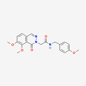 molecular formula C20H21N3O5 B4526769 2-(7,8-dimethoxy-1-oxophthalazin-2(1H)-yl)-N-(4-methoxybenzyl)acetamide 