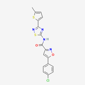 5-(4-chlorophenyl)-N-[3-(5-methylthiophen-2-yl)-1,2,4-thiadiazol-5-yl]-1,2-oxazole-3-carboxamide