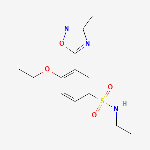 molecular formula C13H17N3O4S B4526781 4-Ethoxy-N-ethyl-3-(3-methyl-1,2,4-oxadiazol-5-YL)benzene-1-sulfonamide 