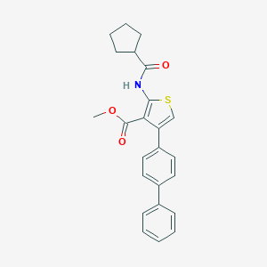 molecular formula C24H23NO3S B452679 Methyl 4-(biphenyl-4-yl)-2-[(cyclopentylcarbonyl)amino]thiophene-3-carboxylate 