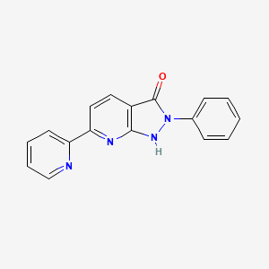 molecular formula C17H12N4O B4526802 2-PHENYL-6-(PYRIDIN-2-YL)-1H,2H,3H-PYRAZOLO[3,4-B]PYRIDIN-3-ONE 