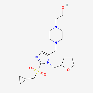 2-(4-{[2-[(cyclopropylmethyl)sulfonyl]-1-(tetrahydro-2-furanylmethyl)-1H-imidazol-5-yl]methyl}-1-piperazinyl)ethanol