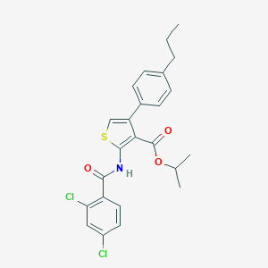 molecular formula C24H23Cl2NO3S B452682 Isopropyl 2-[(2,4-dichlorobenzoyl)amino]-4-(4-propylphenyl)-3-thiophenecarboxylate 