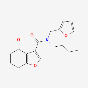 molecular formula C18H21NO4 B4526837 N-butyl-N-(2-furylmethyl)-4-oxo-4,5,6,7-tetrahydro-1-benzofuran-3-carboxamide 